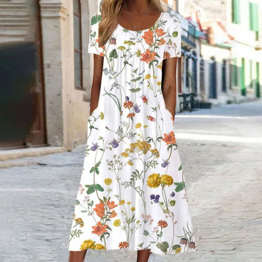 Athena | Floral Kleid mit Bauchbedeckung